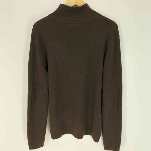 バナナリパブリック BANANA REPUBLIC MERINO EXTRA FINE WOOL メリノ ウール エルボー 切替 2WAY ネック L/S ポロ シャツ メンズ import:M