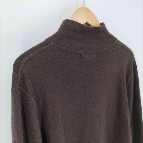 バナナリパブリック BANANA REPUBLIC MERINO EXTRA FINE WOOL メリノ ウール エルボー 切替 2WAY ネック L/S ポロ シャツ メンズ import:M