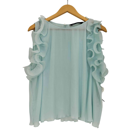 ザラ ZARA フリル プリーツ ノースリーブブラウス レディース import:S