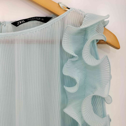 ザラ ZARA フリル プリーツ ノースリーブブラウス レディース import:S