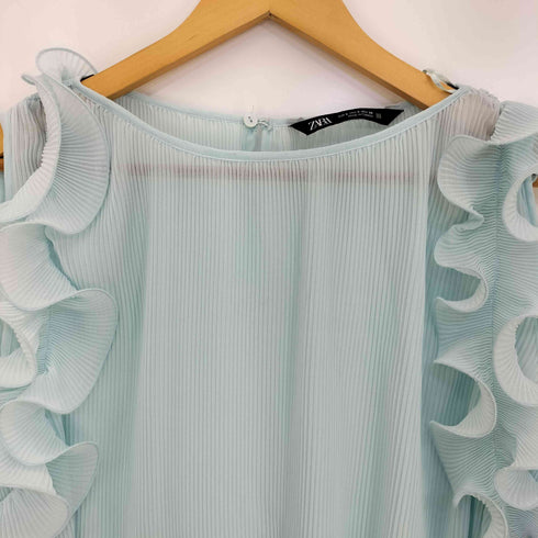 ザラ ZARA フリル プリーツ ノースリーブブラウス レディース import:S