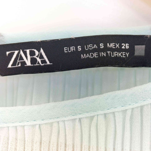 ザラ ZARA フリル プリーツ ノースリーブブラウス レディース import:S