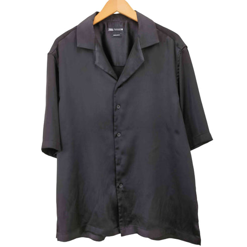 ザラ ZARA RESULAR FIT S/S オープンカラー シャツ メンズ import:L