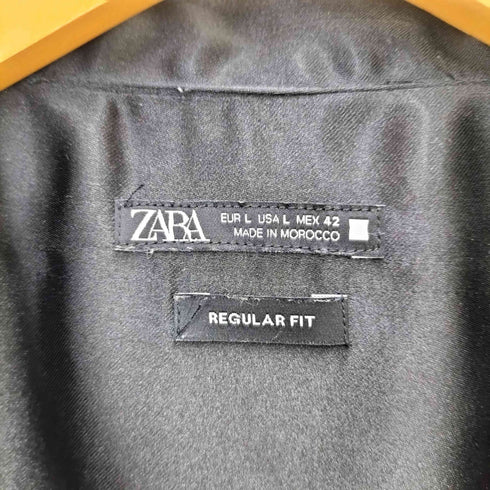 ザラ ZARA RESULAR FIT S/S オープンカラー シャツ メンズ import:L