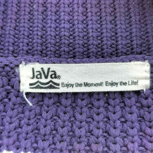 ジャバ JaVa マルチボーダー 軽量 ワッフルハーフジップニット レディース JPN:M