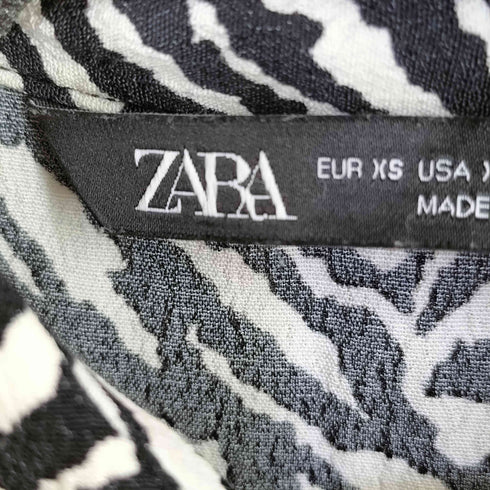 ザラ ZARA ゼブラ柄バンドカラーシャツ レディース import:XS