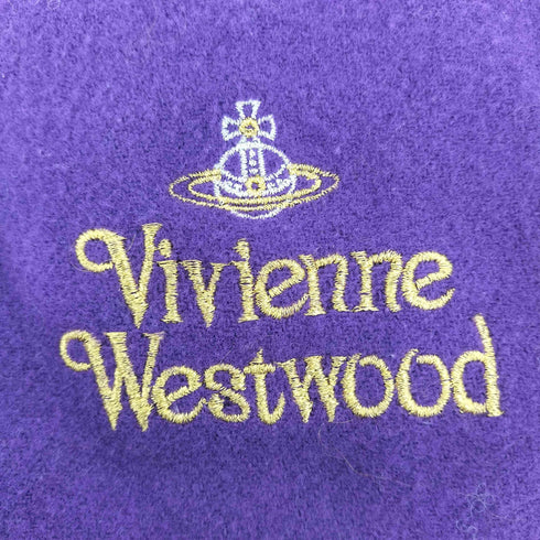 ヴィヴィアンウエストウッド Vivienne Westwood オーブ刺繍 フリンジマフラー レディース