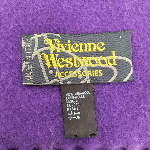 ヴィヴィアンウエストウッド Vivienne Westwood オーブ刺繍 フリンジマフラー レディース