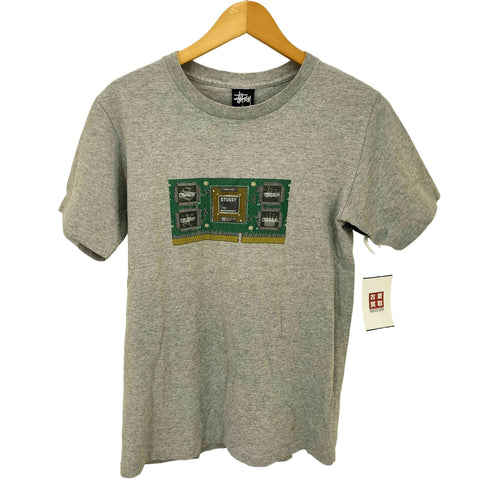 ステューシー Stussy 90S USA製 紺タグ THE MOTHERBOARD S/S TEE マザーボード プリント Tシャツ メンズ import:S
