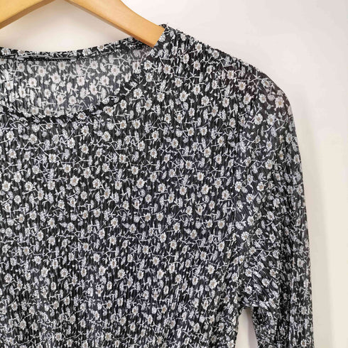 ザラ ZARA フラワーデザイン プリーツワンピース レディース import:M