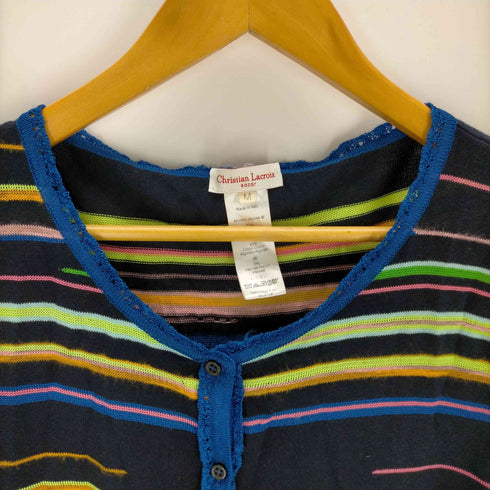 クリスチャンラクロワ Christian Lacroix マルチボーダーカーディガン レディース JPN:M