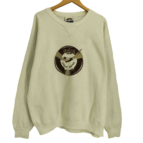 ジャンセン jantzen 90S USA製 前Vガゼット 立体プリント スウエット メンズ import:XL
