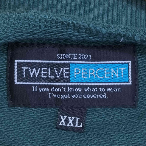 TWELVE PERCENT ロゴ刺繍 クルーネックスウェット メンズ import:XXL