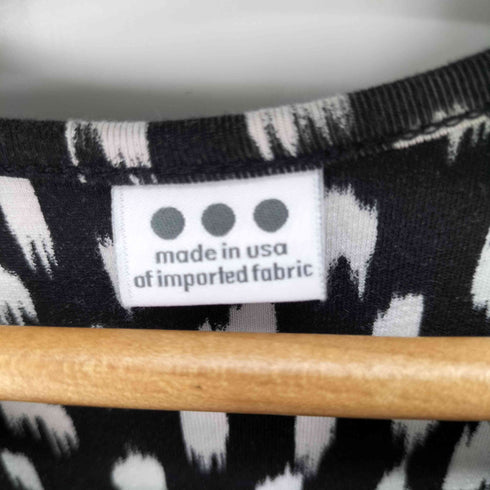 スリードッツ three dots 総柄レーヨンノースリーブワンピース レディース