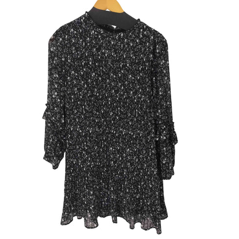 ザラ ZARA L/S 総柄プリーツワンピース レディース import:M