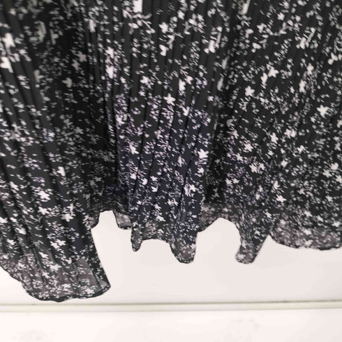 ザラ ZARA L/S 総柄プリーツワンピース レディース import:M