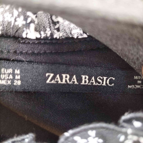 ザラ ZARA L/S 総柄プリーツワンピース レディース import:M