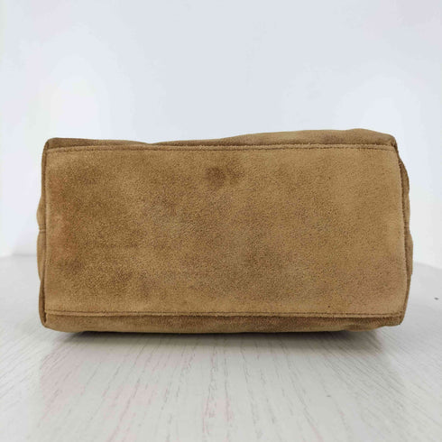 コーチ COACH エンボスロゴ刻印 スウェード ポーチ ミニハンドバッグ レディース