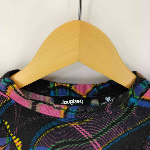 デシグアル Desigual 22AW María Escoté plaid ribbed pullover レディース import:M