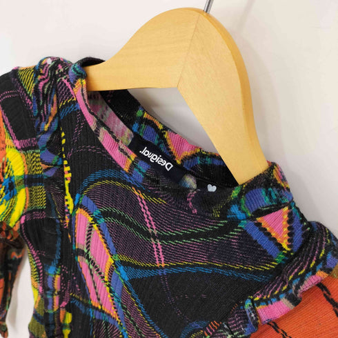 デシグアル Desigual 22AW María Escoté plaid ribbed pullover レディース import:M