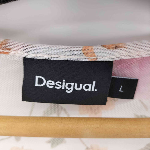 デシグアル Desigual 24AW Tulle flower T-shirt レディース import:L