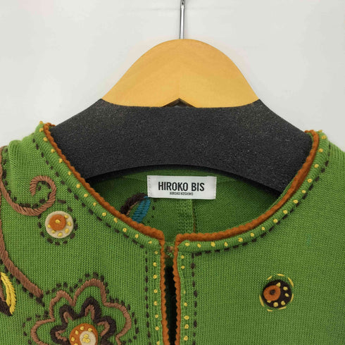 ヒロコビス HIROKO BIS ウール レーヨン 花柄刺繍 カーディガン レディース 11