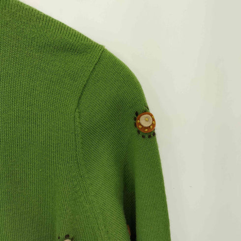 ヒロコビス HIROKO BIS ウール レーヨン 花柄刺繍 カーディガン レディース 11