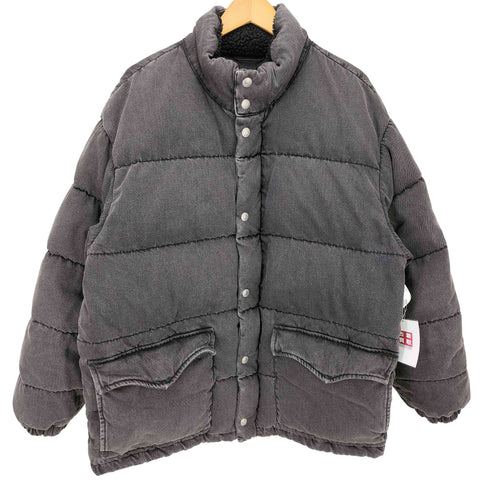 リーバイス Levis スーパー ブラック デニム ダウン ジャケット 襟ボア メンズ import:M