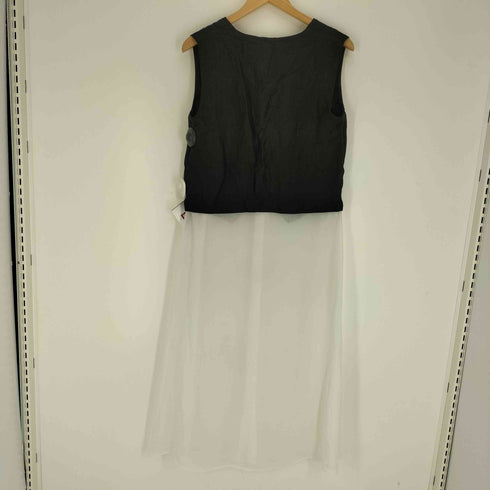 リミフゥ LIMI feu 22SS リネン ジレ ドッキング ノースリーブ ドレス シアー ワンピース レディース JPN:2
