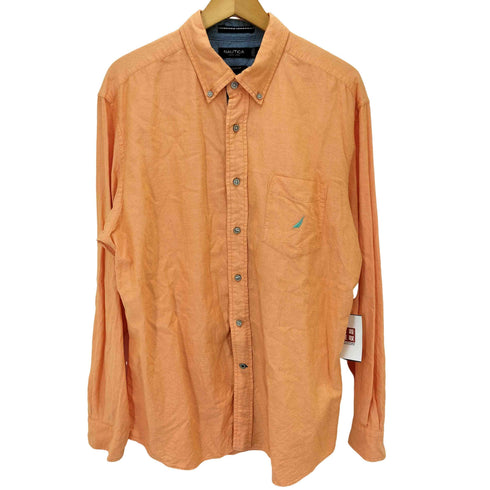 ノーティカ NAUTICA CLASSIC FIT ロゴ刺繍 ボタンダウン L/S シャツ メンズ import:L