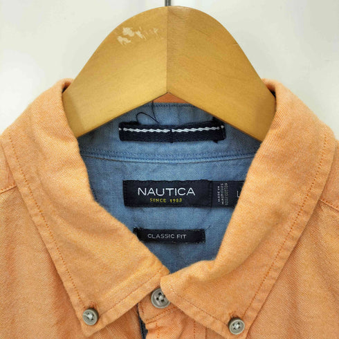 ノーティカ NAUTICA CLASSIC FIT ロゴ刺繍 ボタンダウン L/S シャツ メンズ import:L