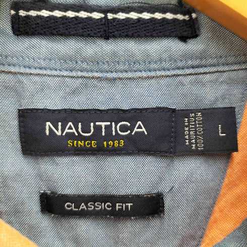 ノーティカ NAUTICA CLASSIC FIT ロゴ刺繍 ボタンダウン L/S シャツ メンズ import:L