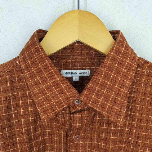 MORGAN WOOD 細畝コーデュロイチェックシャツ メンズ L