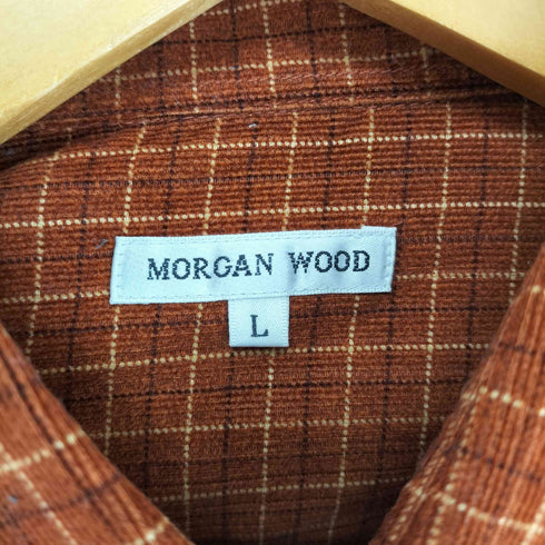 MORGAN WOOD 細畝コーデュロイチェックシャツ メンズ L