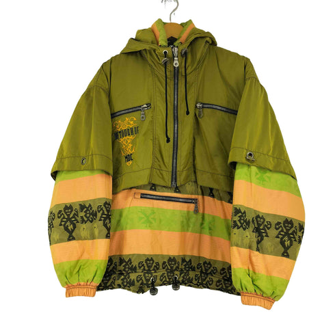 Adventure Wear エネミー柄 レイヤード 中綿アノラックジャケット メンズ 38