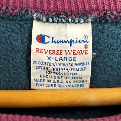 チャンピオン Champion USA製 REVERSE WEAVE トリコタグ リブライン ロゴ刺繍 クルーネックスウェット メンズ X-LARGE