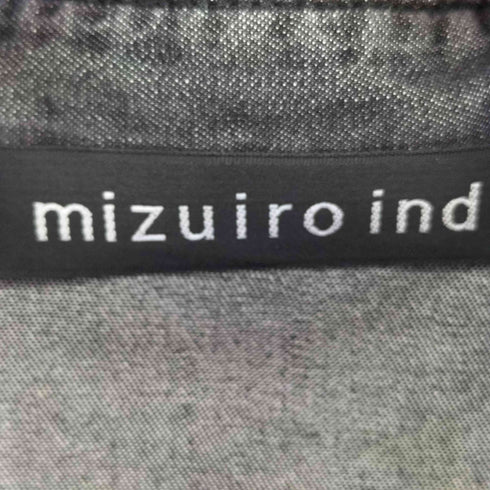 ミズイロインド mizuiro ind デニムピンタックショートシャツ レディース