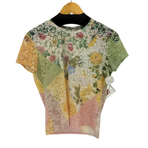 デシグアル Desigual 24SS レースフラワーTシャツ レディース import:L