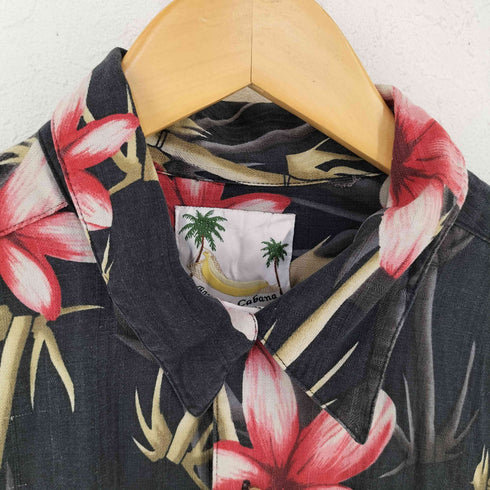 BANANA CABANA 総柄 シルクアロハシャツ メンズ XL