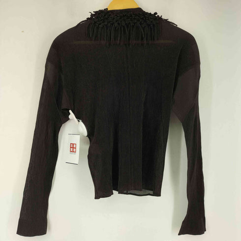 イッセイミヤケ ISSEY MIYAKE フリンジカラー プリーツシアーシャツ レディース 2