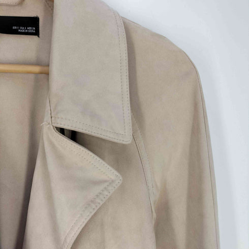 ザラ ZARA フェイクスウェード ウエストゴム トレンチコート レディース import:S