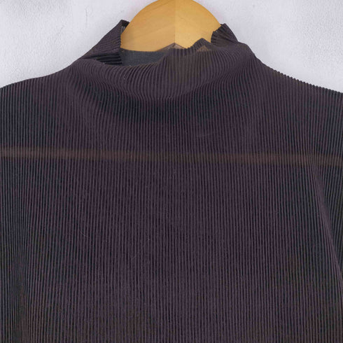イッセイミヤケ ISSEY MIYAKE フリンジ プリーツシアーノースリーブブラウス レディース 3