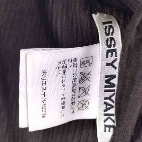 イッセイミヤケ ISSEY MIYAKE フリンジ プリーツシアーノースリーブブラウス レディース 3