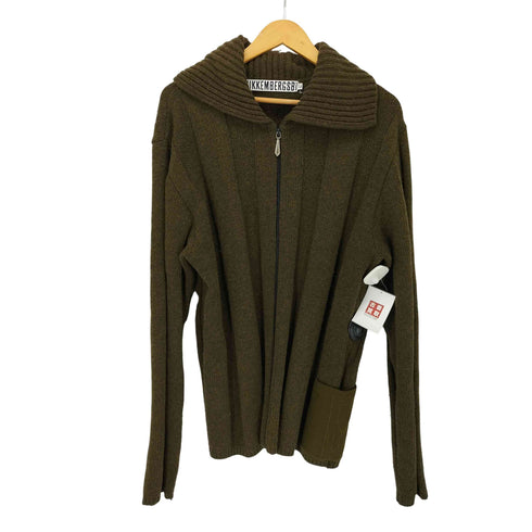 ダークビッケンバーグ DIRK BIKKEMBERGS MADE IN ITALY 90S~00S セーラカラー ウールジップニット メンズ import:L