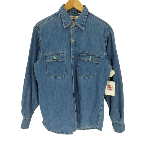 リーバイス Levis JEANS FOR WOMEN 90S 1997年製 香港製 コットン フラップポケット L/S デニム シャツ レディース import:M
