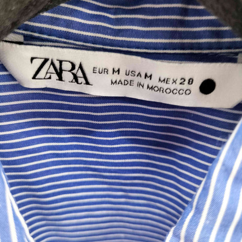ザラ ZARA ストライプ柄 ポプリンワンピース レディース import:M