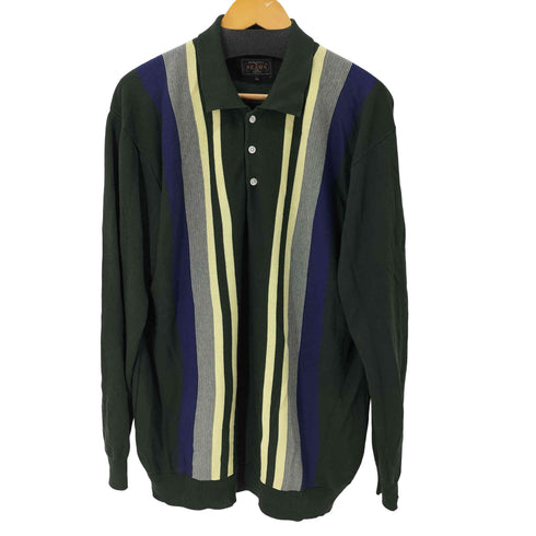 ビームスプラス BEAMS+ レーヨン コットン 12ゲージ ストライプ ポロシャツ メンズ JPN:XL