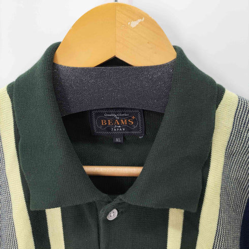 ビームスプラス BEAMS+ レーヨン コットン 12ゲージ ストライプ ポロシャツ メンズ JPN:XL