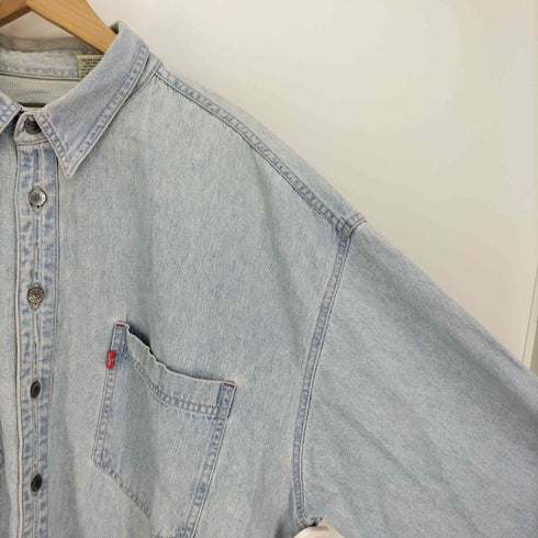 リーバイス Levis 90S ロゴ刻印ボタン 両面タグ L/S デニム シャツ メンズ import:XL
