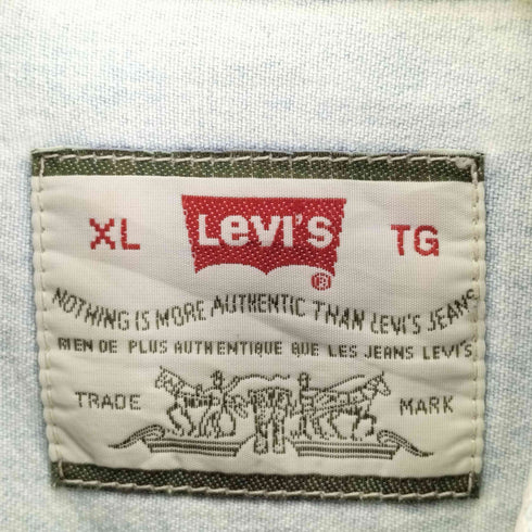 リーバイス Levis 90S ロゴ刻印ボタン 両面タグ L/S デニム シャツ メンズ import:XL